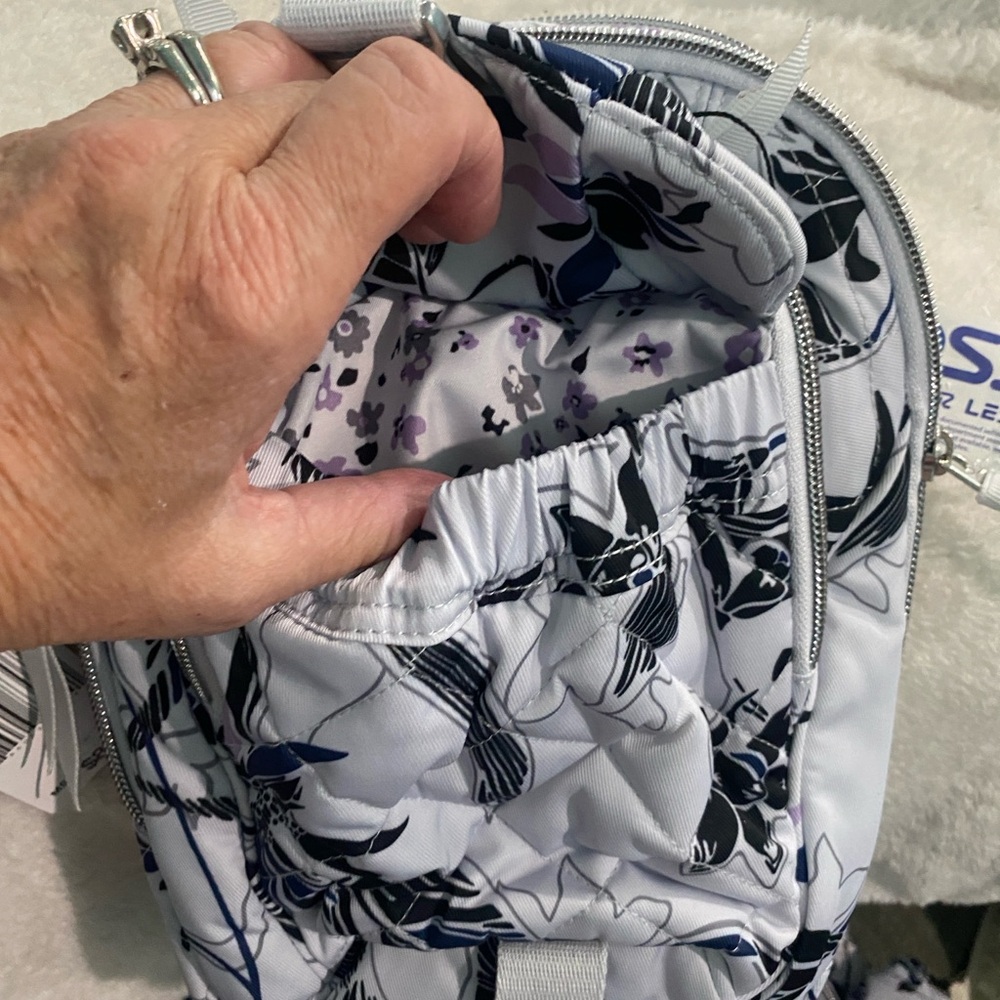 Vera Bradley Utility Sling Backpack “Twilight Garden” - Picture 6 of 8